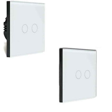 Kit interrupteur tactile sans fil et sans neutre - ELEGANCE DUO - Double ALLUMAGE