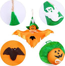 Décorations suspendues pour fête d'Halloween Ecost Qpout, lot de 6 décorations fantômes suspendues et joyeux Halloween