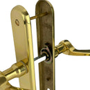 2 poignées de porte sur plaque AGATHE, Entrée de clé pour chambre, Finition laiton poli, Entraxe standard 195 mm