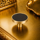 Bouton de meuble LEDER, Finition métal doré et cuir