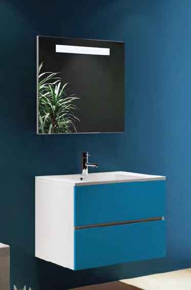 Ensemble meuble & lavabo riho cambio comodo set 03 en bois laqué satiné mat 60x46x h 57 cm - Clicktofournisseur.com