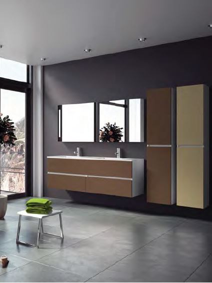 Ensemble meuble & lavabo RIHO CAMBIO SENTITO ET 27 en bois stratifié 140X48x H 57 cm clicktofournisseur.com