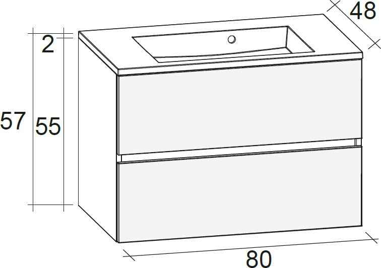 Ensemble meuble & lavabo riho cambio sentito set 07 en laqué brillant 80x48x h 57 cm - Clicktofournisseur.com