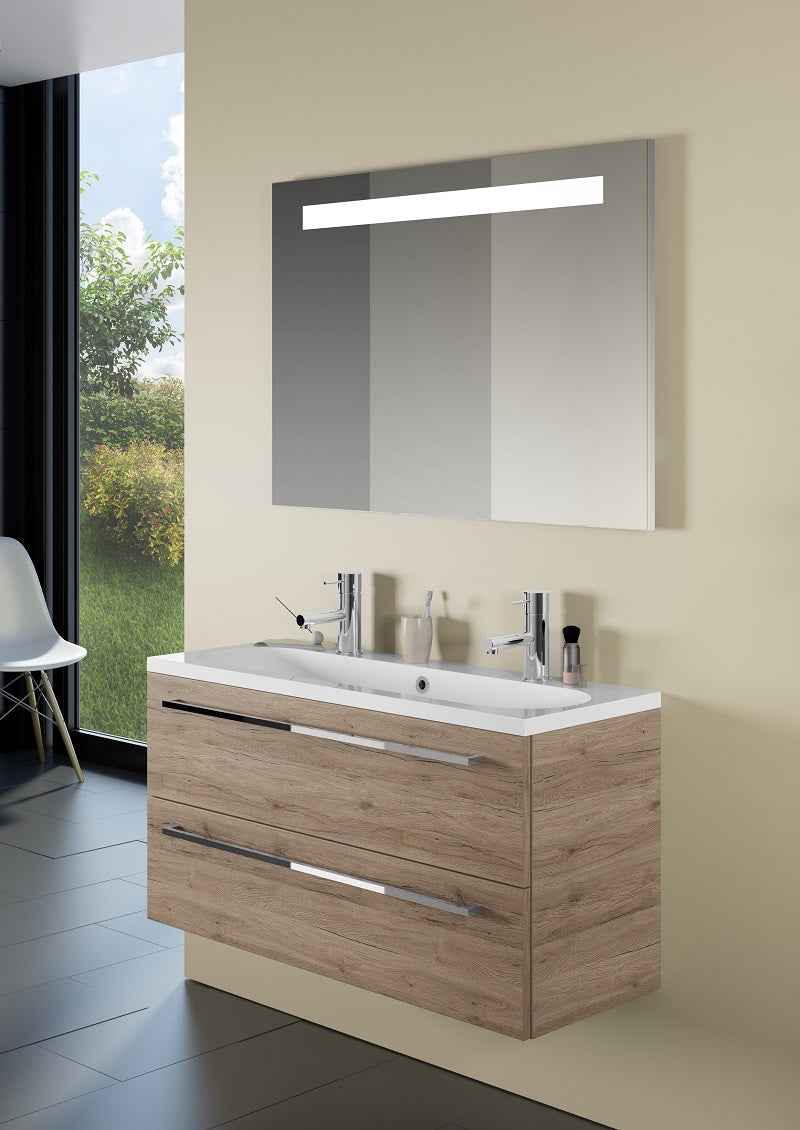 Ensemble meuble & lavabo riho cambio stretto set 13 en bois stratifié 100x38x h 58 cm - Clicktofournisseur.com