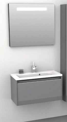 Ensemble meuble & lavabo riho eifel set 30 en bois laqué brillant 100x38 h 45 cm - Clicktofournisseur.com