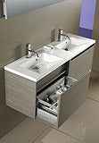 Ensemble meuble & lavabo riho eifel set 37 en bois laqué stratifié 120x38 h 45 cm - Clicktofournisseur.com