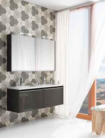 Ensemble meuble & lavabo riho eifel set 37 en bois laqué stratifié 120x38 h 45 cm - Clicktofournisseur.com