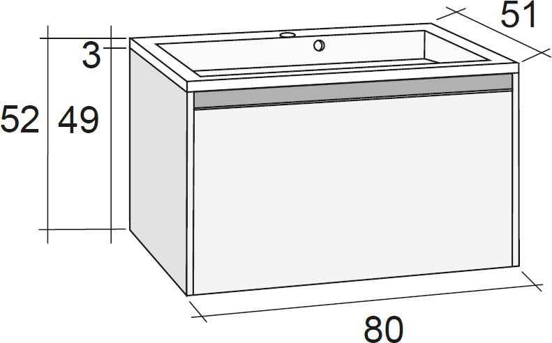 Ensemble meuble & lavabo RIHO ELZAS SET 10 en bois stratifié 80x51 H 52 cm clicktofournisseur.com