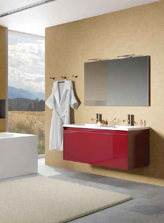 Ensemble meuble & lavabo riho elzas set 20 en bois laqué brillant 120x51 h 52 cm - Clicktofournisseur.com