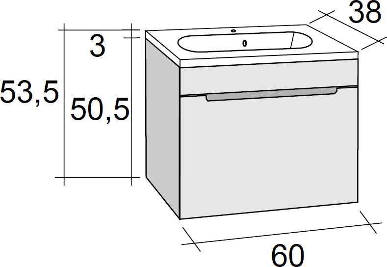 Ensemble meuble & lavabo riho enna set 30 en bois laqué brillant 60x38 h 535 cm - Clicktofournisseur.com