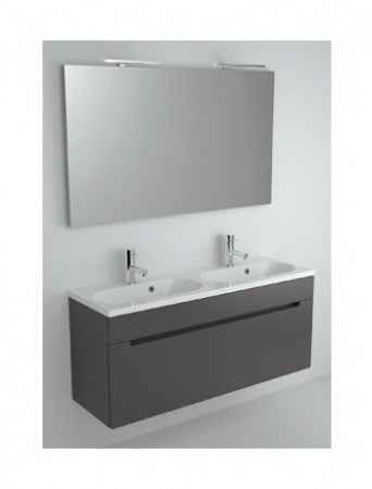 Ensemble meuble & lavabo riho enna set 47 en bois laqué brillant 120x38 h 535 cm - Clicktofournisseur.com
