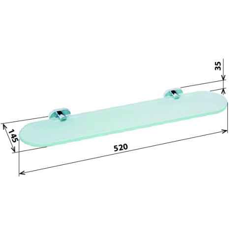 Etagère tablette oval en verre 52x145x35 cm - Clicktofournisseur.com