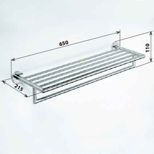 Etagère tablette avec porte-serviettes neo en acier inoxydable 65x215x11cm - Clicktofournisseur.com