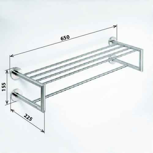 Etagère tablette avec porte-serviettes avec double trapèze65x155x225cm - Clicktofournisseur.com