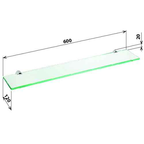 Etagère tablette murale de douche alfa en verre 60cm x 12 cm x 2cm - Clicktofournisseur.com