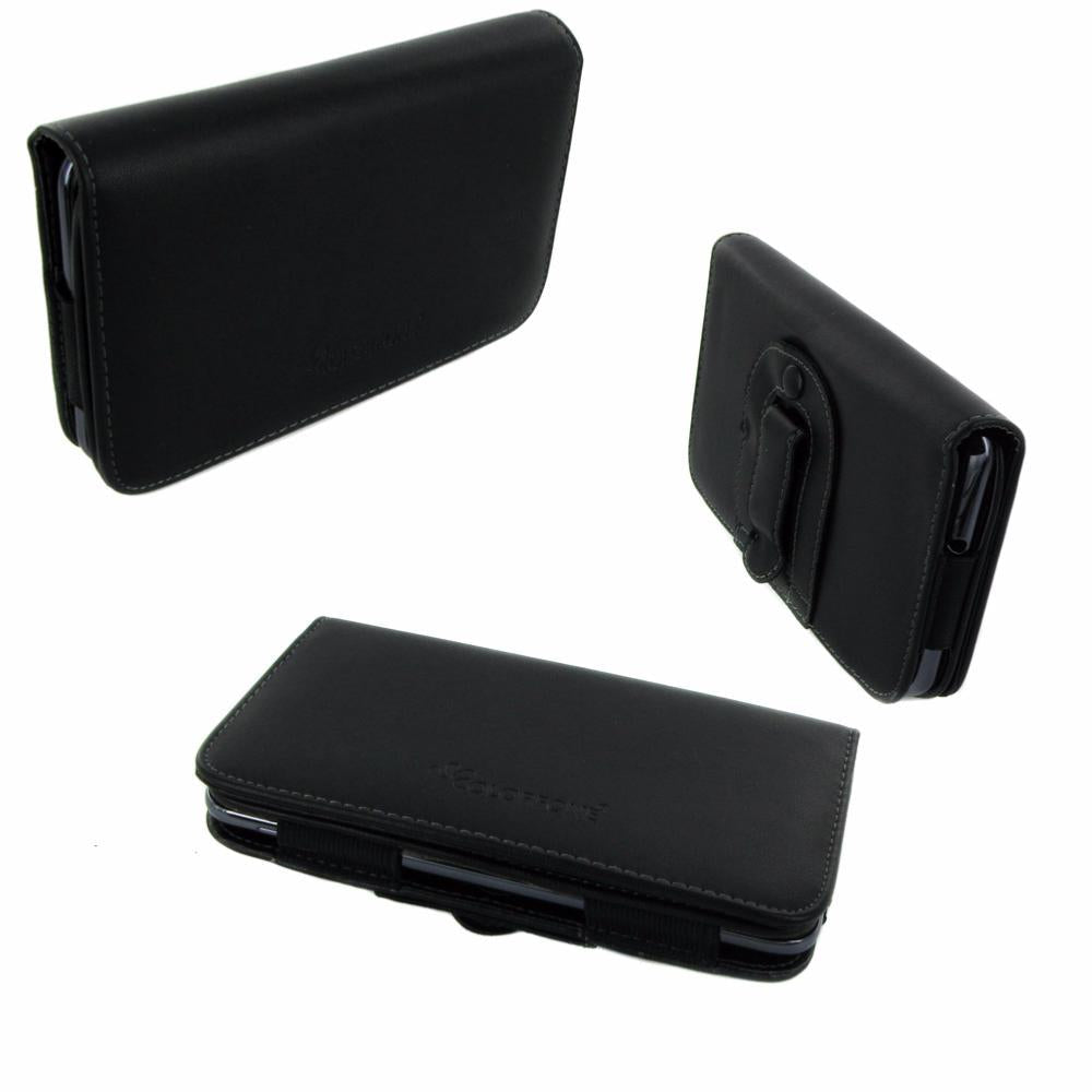 Etui horizontal noir ceinture avec clip de sécurité pour nokia lumia 635 - Clicktofournisseur.com