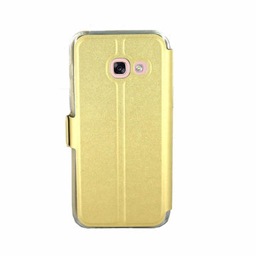 Etui rabattable beige champagne avec ouverture ecran pour samsung galaxy a3 2017 - Clicktofournisseur.com