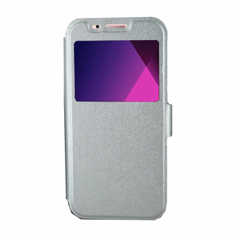 Etui Rabattable Gris Avec Ouverture Ecran pour Samsung Galaxy A3 2017 clicktofournisseur.com