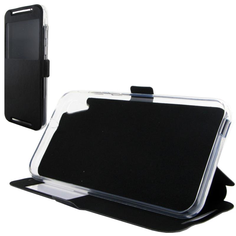 Etui rabattable noir avec ouverture ecran pour htc desire 530 - Clicktofournisseur.com