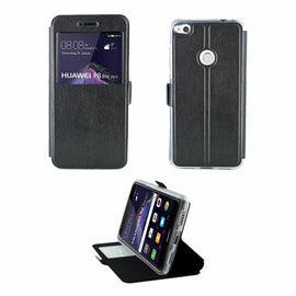 Etui rabattable noir avec ouverture ecran pour huawei p8 lite 2017 - Clicktofournisseur.com