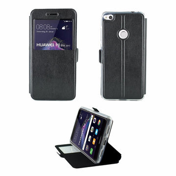 Etui rabattable noir avec ouverture ecran pour huawei p8 lite 2017 - Clicktofournisseur.com