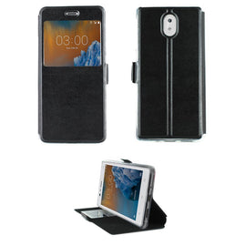 Etui rabattable noir avec ouverture ecran pour nokia 3 - Clicktofournisseur.com