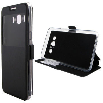 Etui rabattable noir avec ouverture ecran pour samsung galaxy j5 2016 - Clicktofournisseur.com