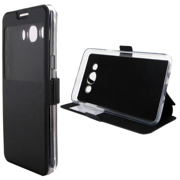 Etui rabattable noir avec ouverture ecran pour samsung galaxy j5 2016 - Clicktofournisseur.com