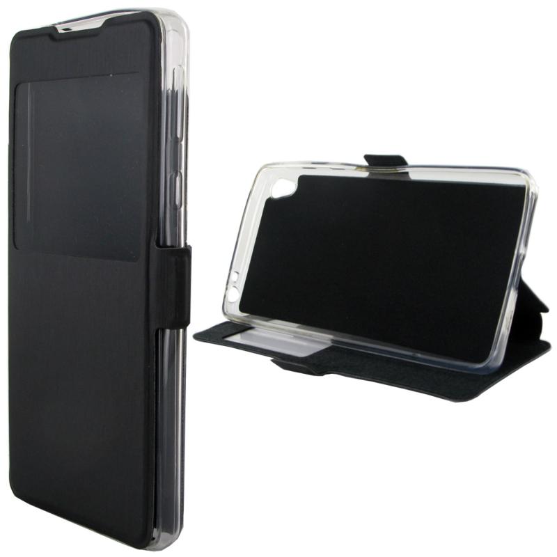 Etui Rabattable Noir Avec Ouverture Ecran pour Sony Xperia E5 clicktofournisseur.com