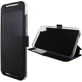 Etui rabattable noir avec ouverture ecran pour sony xperia x - Clicktofournisseur.com