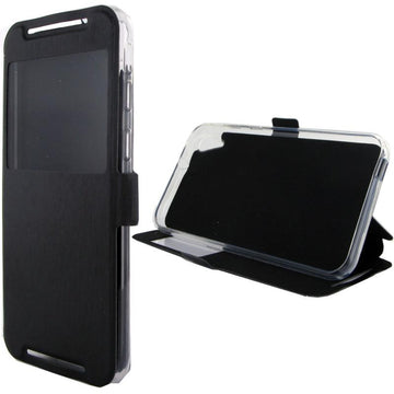 Etui rabattable noir avec ouverture ecran pour sony xperia x - Clicktofournisseur.com