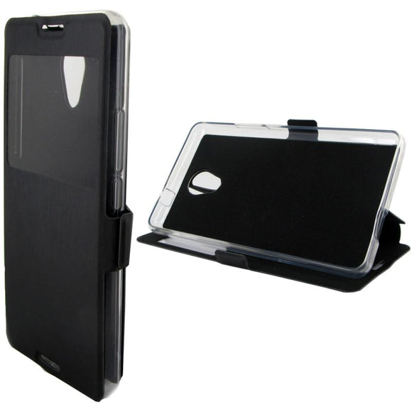 Etui rabattable noir avec ouverture ecran pour wiko robby - Clicktofournisseur.com