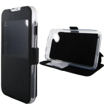 Etui rabattable noir avec support pour wiko sunny - Clicktofournisseur.com