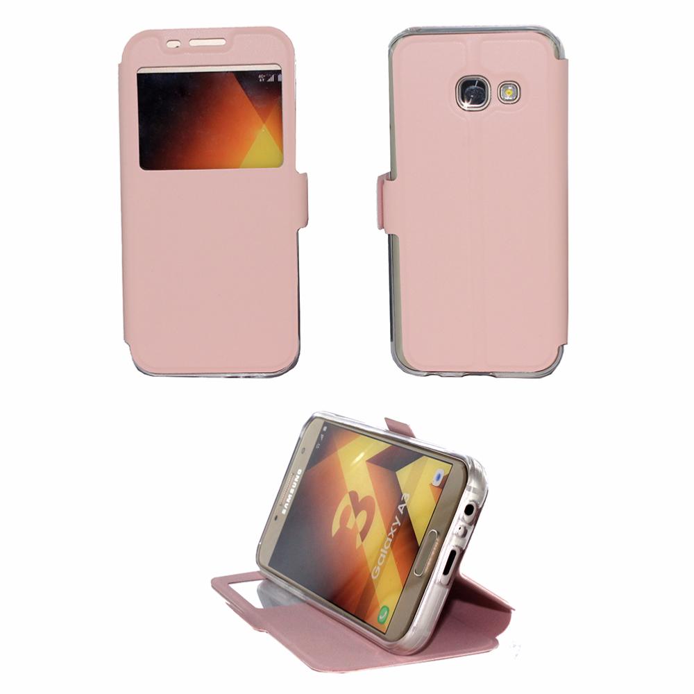 Etui Rabattable Saumon Avec Ouverture Ecran pour Samsung Galaxy A3 2017 clicktofournisseur.com