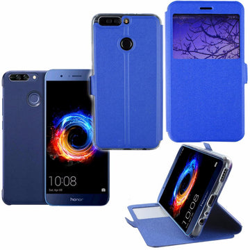 Etui rabattable simili cuir bleu roi et ouverture ecran pour huawei honor 8 pro - Clicktofournisseur.com