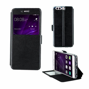 Etui rabattable simili cuir noir et ouverture ecran pour huawei p10 plus - Clicktofournisseur.com