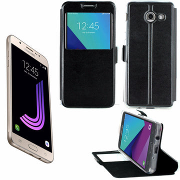 Etui rabattable simili cuir noir et ouverture ecran pour samsung galaxy j5 2017 - Clicktofournisseur.com