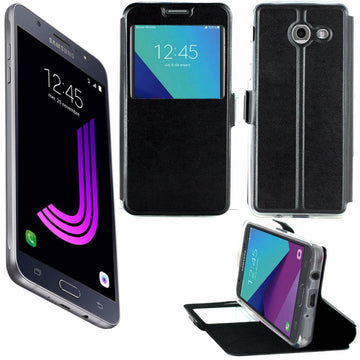 Etui rabattable simili cuir noir et ouverture ecran pour samsung galaxy j7 2017 - Clicktofournisseur.com