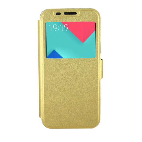 Etui rabattable simili cuir or et ouverture ecran pour samsung galaxy a5 2017 - Clicktofournisseur.com