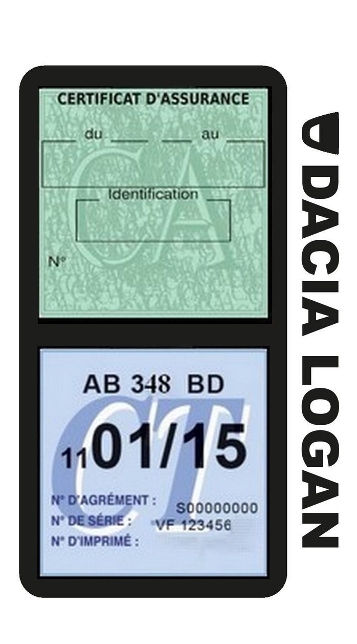 Etui double assurance voiture Dacia Logan - Stickers auto rétro clicktofournisseur.com