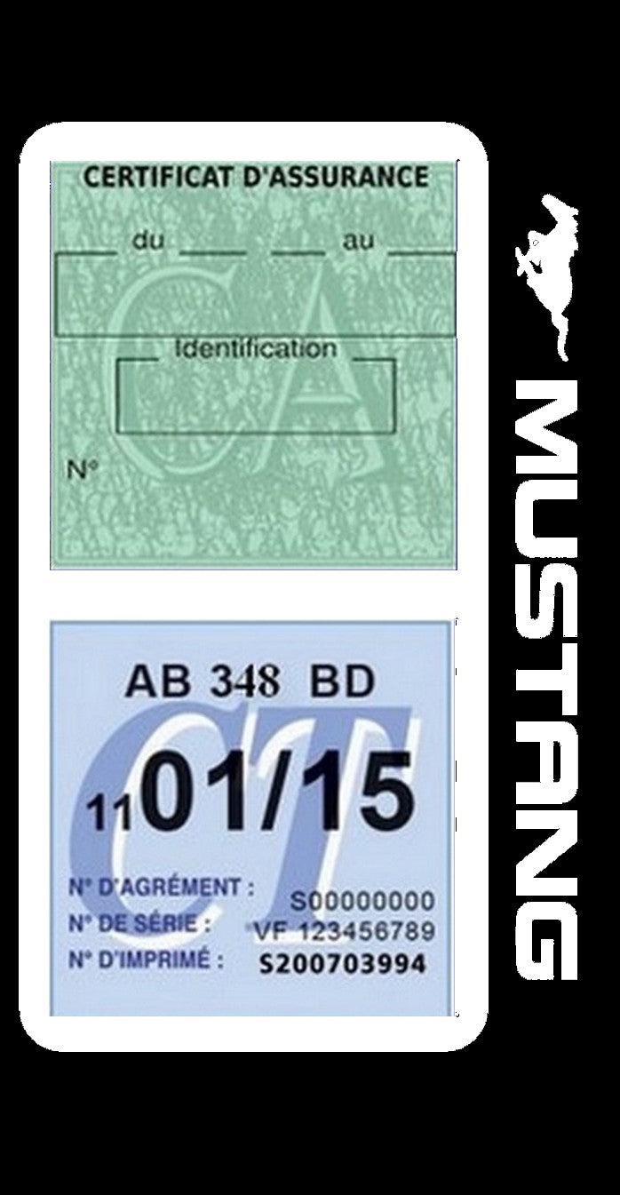 Etui double assurance voiture Mustang Stickers auto rétro clicktofournisseur.com