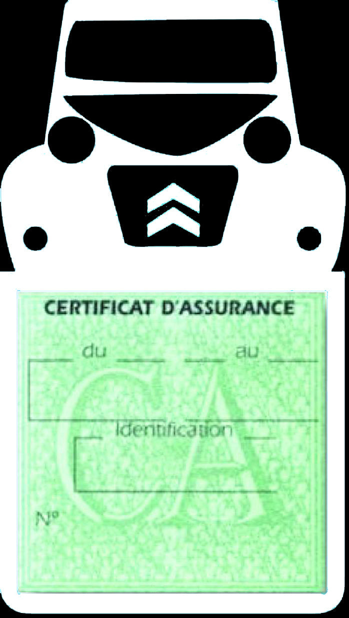 Etui simple assurance voiture Citroën 2CV Stickers auto rétro clicktofournisseur.com