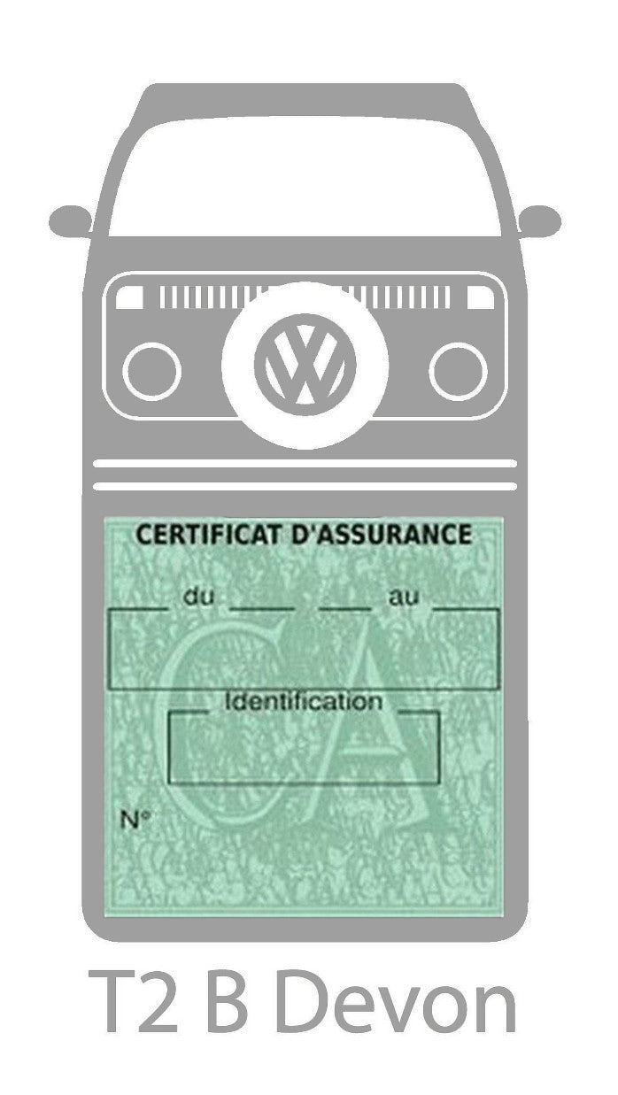 Etui simple assurance voiture Volkswagen T2A-Devon Stickers auto rétro clicktofournisseur.com