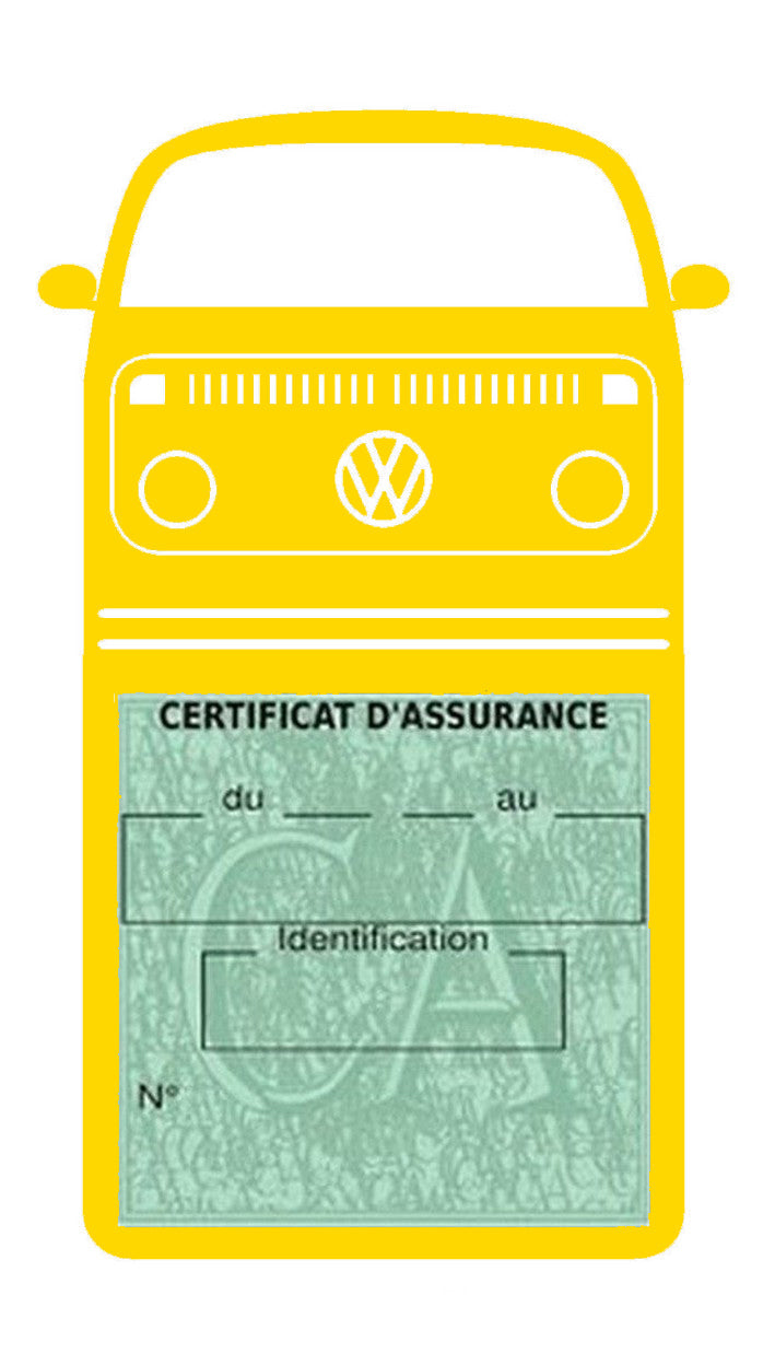 Etui simple assurance voiture Volkswagen T2B Stickers auto rétro clicktofournisseur.com