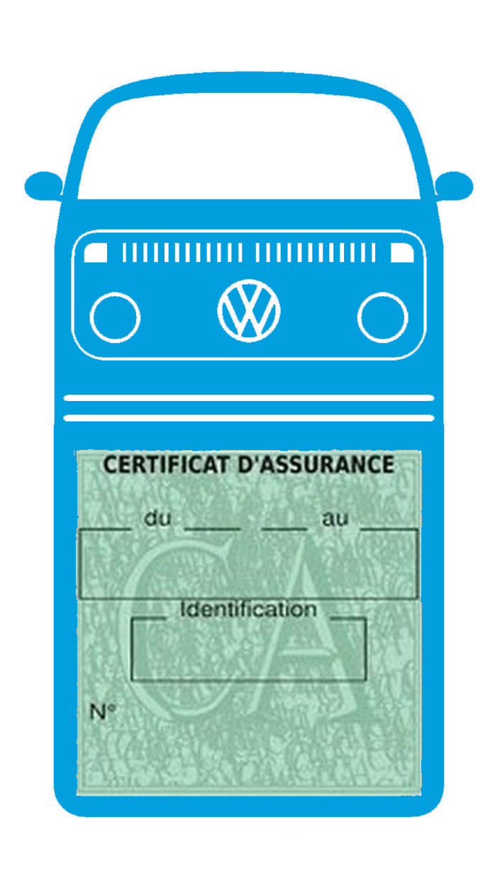 Etui simple assurance voiture Volkswagen T2B Stickers auto rétro clicktofournisseur.com