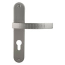 2 poignées de porte sur plaque AUDACE, Trou de cylindre - entrée - bureau, Finition aluminium nickel mat, Entraxe standard 195 mm-8