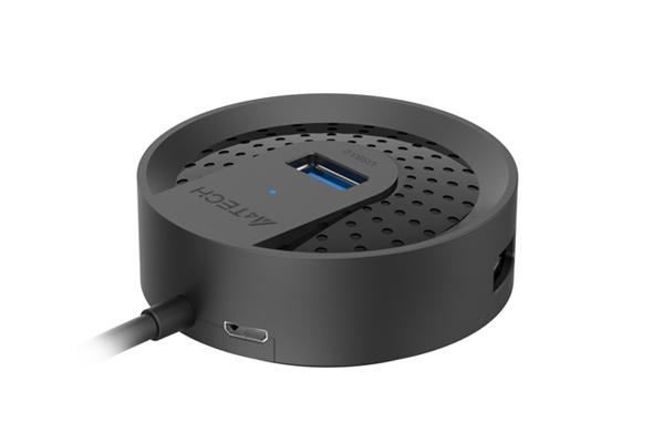 Hub externe a4tech ports usb-a : usb 3.0 x 4 connexion usb câble de 10 m noir  hub-30-bk  tampon vert 08 lei