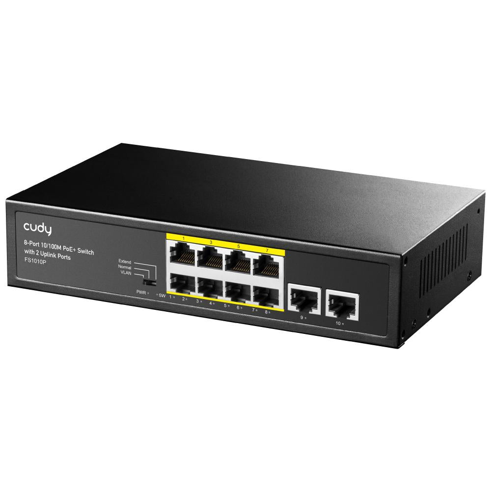 Commutateur réseau Cudy FS1010P Fast Ethernet (10/100) Power over Ethernet (PoE) Noir