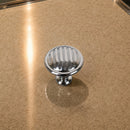 Bouton de meuble ROND STRIE, Finition zamak chrome