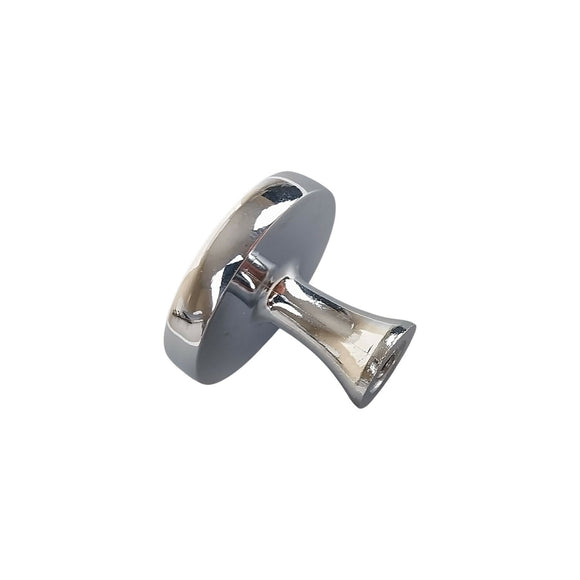 Bouton de meuble LEDER, Finition métal chrome et cuir
